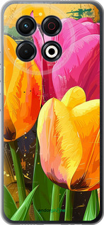Силиконовый чехол Нарисованные тюльпаны для Tecno Spark 30 Pro 4G - 5990u-3895 изображение 