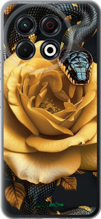 Силиконовый чехол Black snake and golden rose для Tecno Spark 30 Pro 4G - 6068u-3895 изображение 