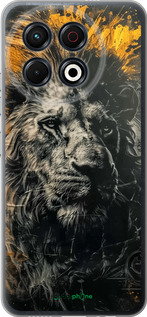 Силіконовий чехол Лев у золотих фарбах для Tecno Spark 30 Pro 4G - 6155u-3895 изображение 