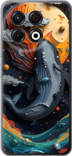 Силиконовый чехол Кит в космосе для Tecno Spark 30 Pro 4G - 6328u-3895 изображение 