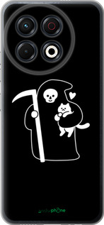 Силиконовый чехол Минималистичный арт: смерть и кошка для Tecno Spark 30 Pro 4G - 6529u-3895 изображение 
