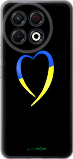 Силиконовый чехол Жёлто-голубое сердце для Tecno Spark 30 Pro 4G - 885u-3895 изображение 