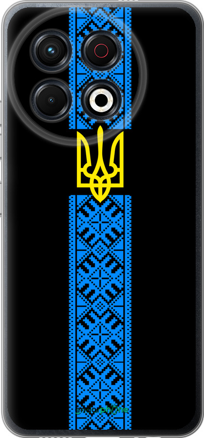 Силіконовий чехол Тризуб в вишиванці для Tecno Spark 30 Pro 4G - 1158u-3895 изображение 