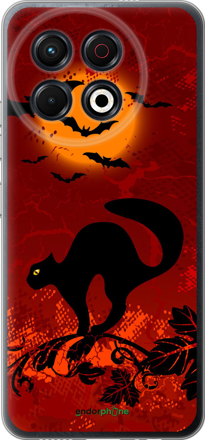 Силиконовый чехол Чёрная кошка под луной для Tecno Spark 30 Pro 4G - 1190u-3895 изображение 