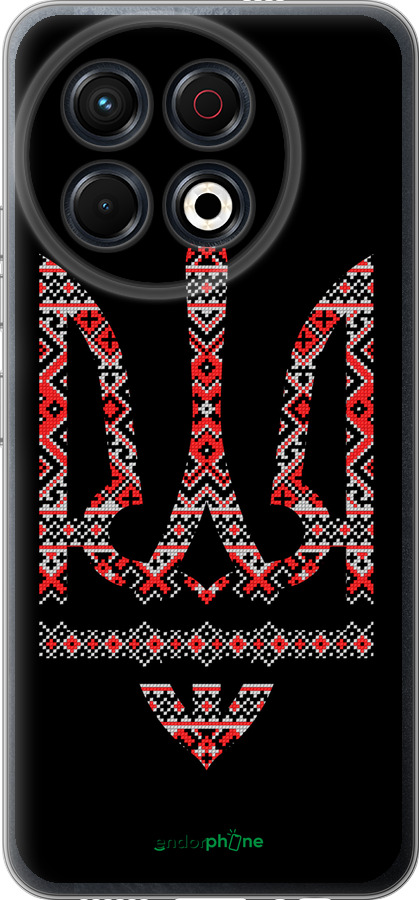Силіконовий чехол Герб - вишиванка на чорному фоні для Tecno Spark 30 Pro 4G - 1196u-3895 изображение 