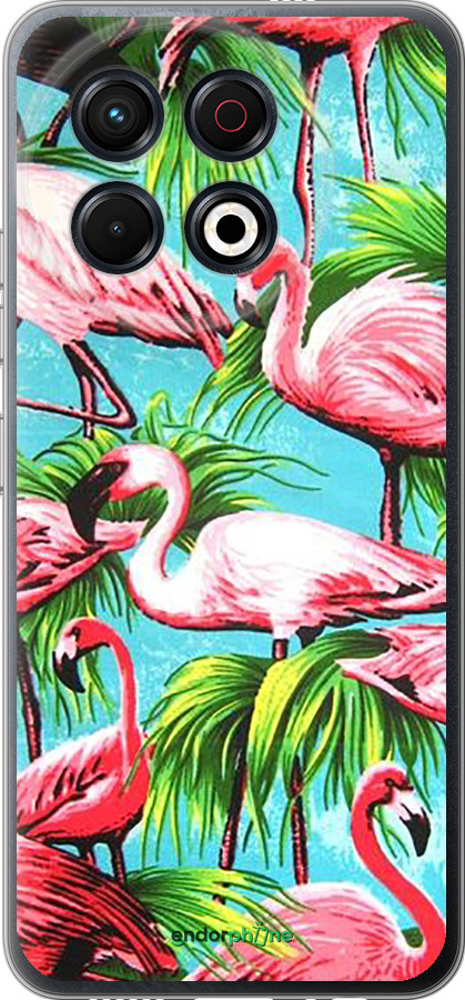 Силиконовый чехол Tropical background для Tecno Spark 30 Pro 4G - 4016u-3895 изображение 