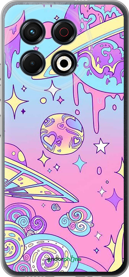 Силиконовый чехол Розовая галактика для Tecno Spark 30 Pro 4G - 4146u-3895 изображение 