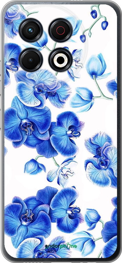 Силиконовый чехол Голубые орхидеи для Tecno Spark 30 Pro 4G - 4406u-3895 изображение 