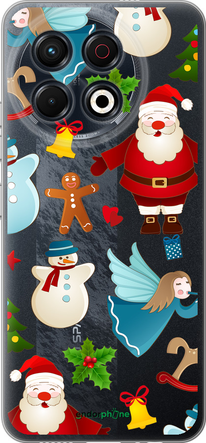 Силиконовый чехол Новогодний 1 для Tecno Spark 30 Pro 4G - 4614u-3895 изображение 