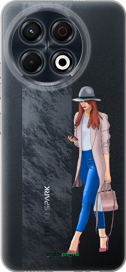 Силиконовый чехол Девушка 1 для Tecno Spark 30 Pro 4G - 4751u-3895 изображение 