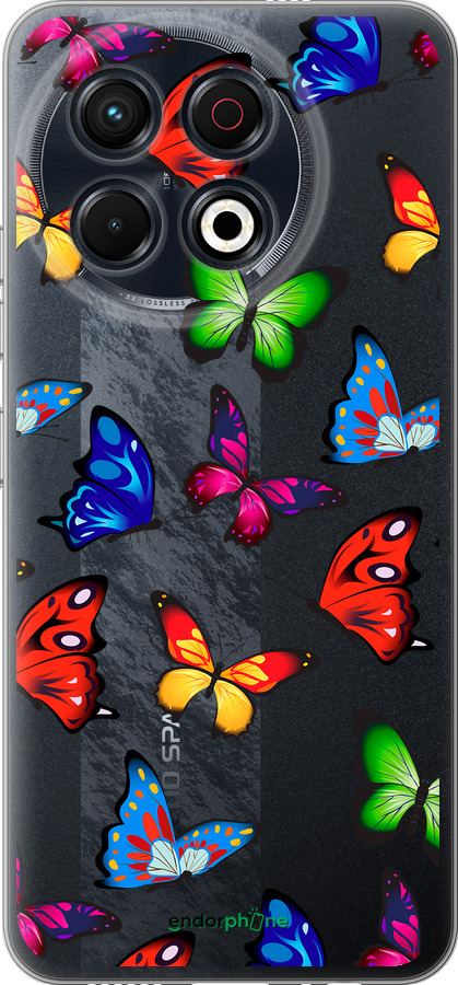 Силиконовый чехол Красочные мотыльки для Tecno Spark 30 Pro 4G - 4761u-3895 изображение 