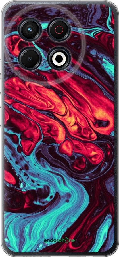 Силиконовый чехол Синяя красная абстакция для Tecno Spark 30 Pro 4G - 5339u-3895 изображение 