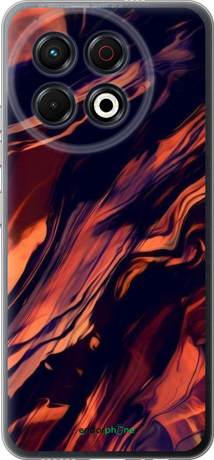Силиконовый чехол Черно-оранжевая абстракция для Tecno Spark 30 Pro 4G - 5340u-3895 изображение 
