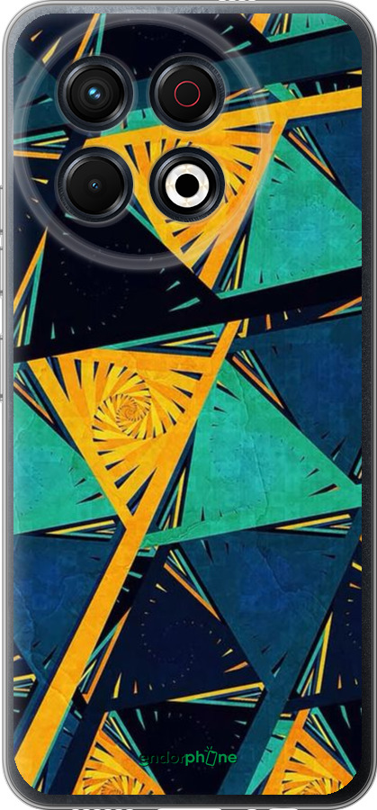 Силиконовый чехол Арт, абстракция, желтый, синий для Tecno Spark 30 Pro 4G - 5382u-3895 изображение 