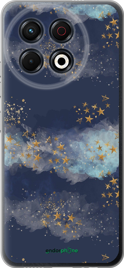 Силиконовый чехол Ночь золотые звезды для Tecno Spark 30 Pro 4G - 5421u-3895 изображение 