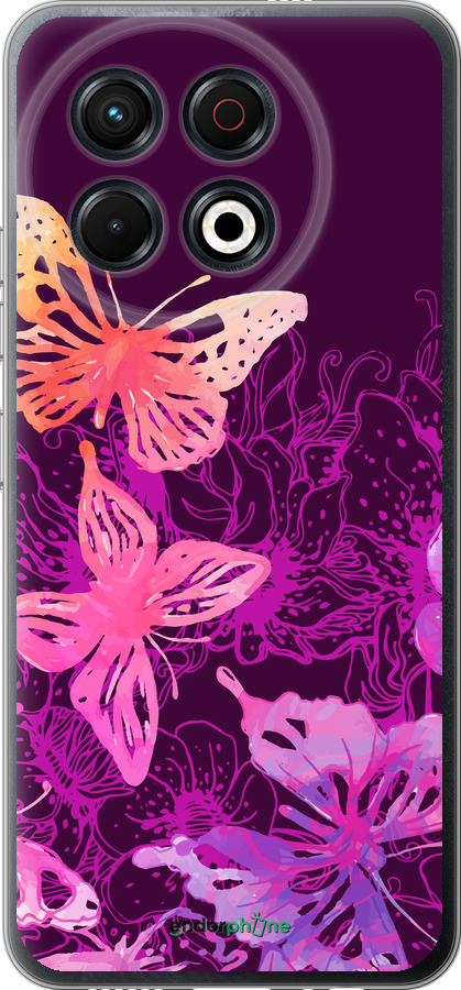 Силиконовый чехол Бабочки v2 для Tecno Spark 30 Pro 4G - 5475u-3895 изображение 