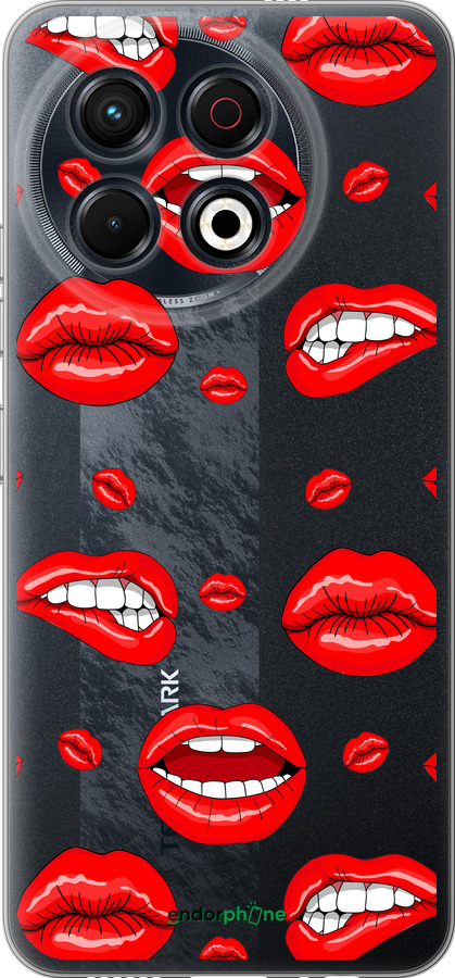 Силиконовый чехол Губы v3 для Tecno Spark 30 Pro 4G - 5477u-3895 изображение 