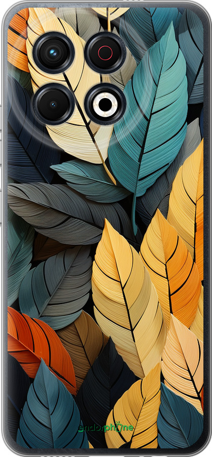 Силіконовий чехол Кольорове листя для Tecno Spark 30 Pro 4G - 5644u-3895 изображение 