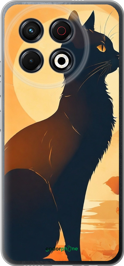 Силиконовый чехол Черная кошка v2 для Tecno Spark 30 Pro 4G - 5830u-3895 изображение 