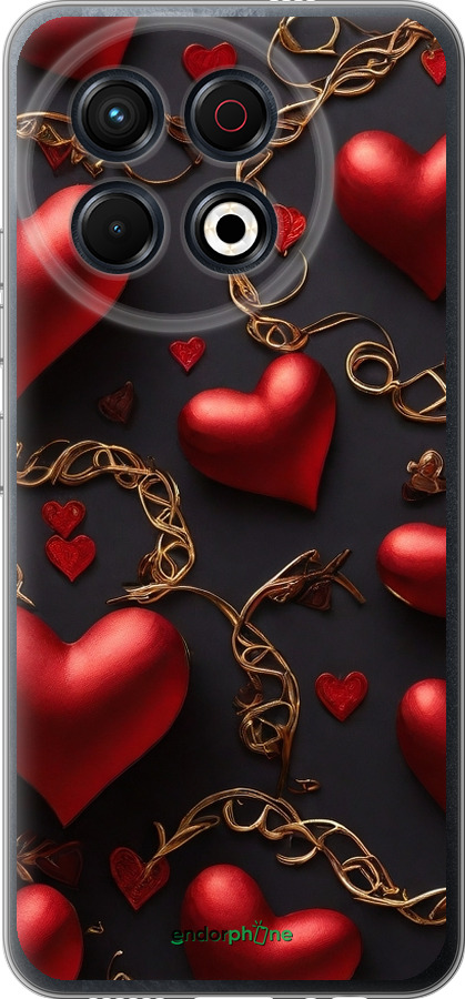 Силиконовый чехол Сердечки для Tecno Spark 30 Pro 4G - 5831u-3895 изображение 