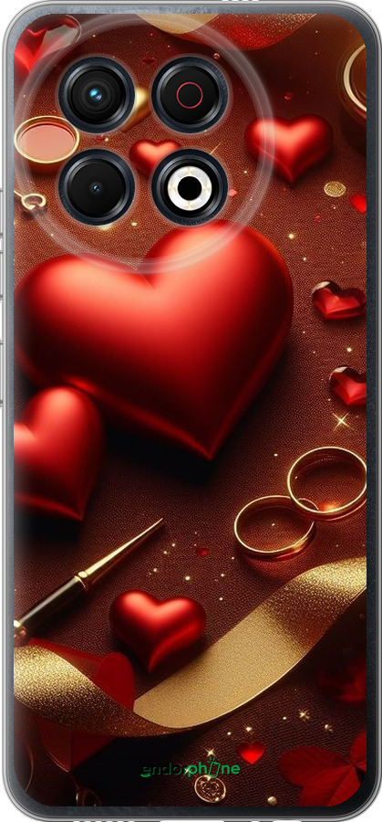 Силиконовый чехол Сердечки v3 для Tecno Spark 30 Pro 4G - 5833u-3895 изображение 