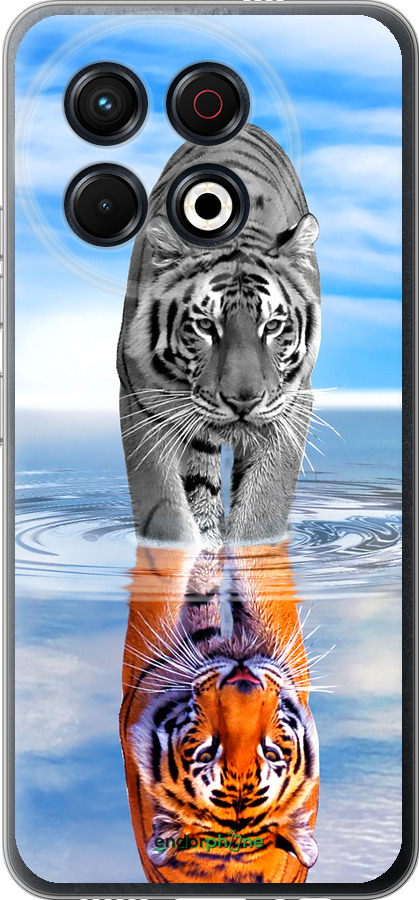 Силиконовый чехол Тигр для Tecno Spark 30 Pro 4G - 6016u-3895 изображение 