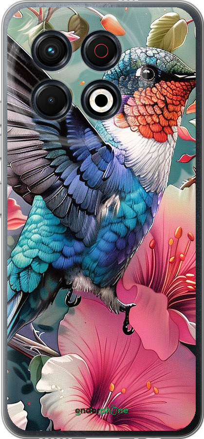 Силиконовый чехол Сказочная колибри для Tecno Spark 30 Pro 4G - 6051u-3895 изображение 