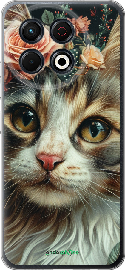 Силиконовый чехол Cats and flowers для Tecno Spark 30 Pro 4G - 6069u-3895 изображение 