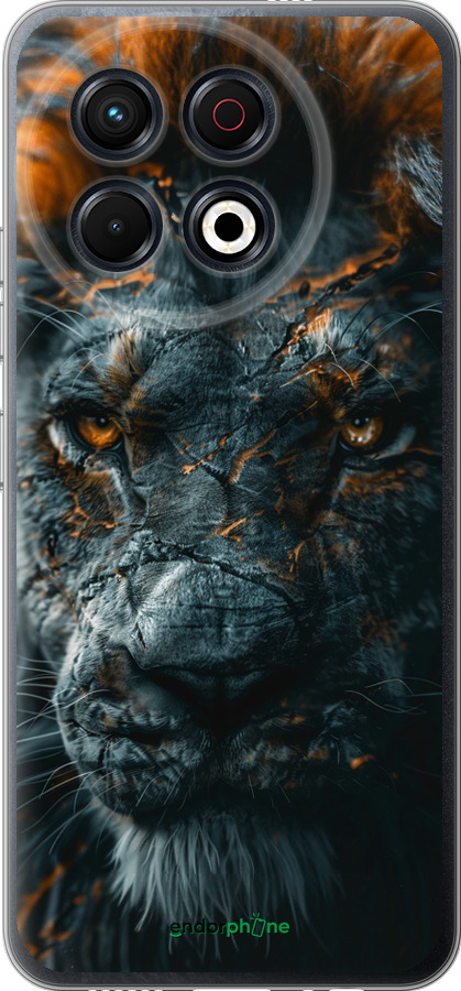 Силіконовий чехол Полум'яний лев для Tecno Spark 30 Pro 4G - 6153u-3895 изображение 
