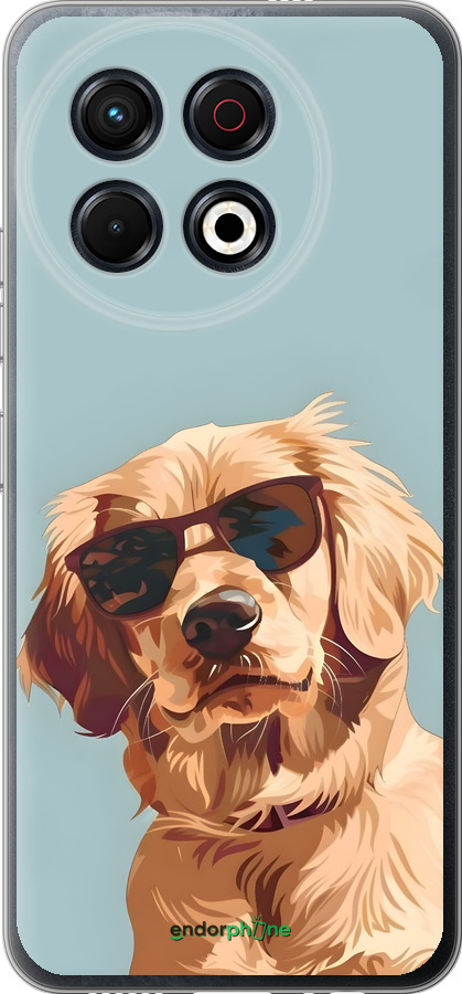 Силіконовий чехол Пес в очках для Tecno Spark 30 Pro 4G - 6381u-3895 изображение 