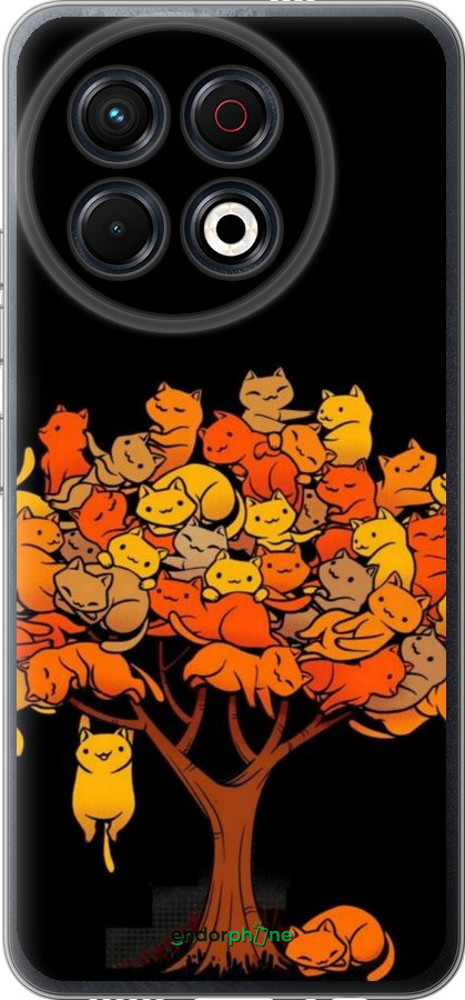 Силиконовый чехол Дерево и котики для Tecno Spark 30 Pro 4G - 6516u-3895 изображение 