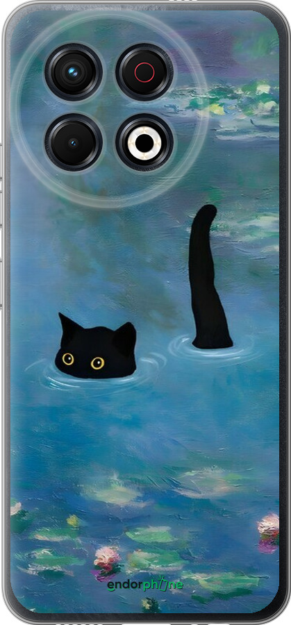 Силиконовый чехол С изображением кота и водяной лилии Monet для Tecno Spark 30 Pro 4G - 6519u-3895 изображение 