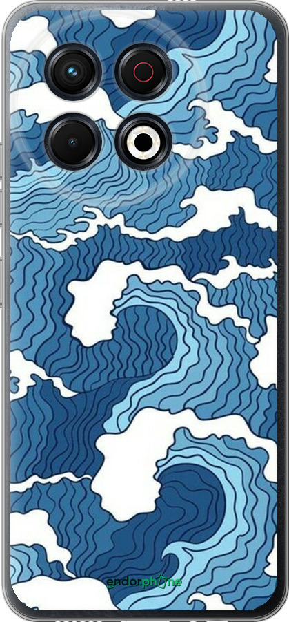 Силиконовый чехол Абстрактный рисунок морских волн для Tecno Spark 30 Pro 4G - 6538u-3895 изображение 