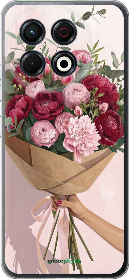 Силиконовый чехол Пионы 1 для Tecno Spark 30 Pro 4G - 6705u-3895 изображение 