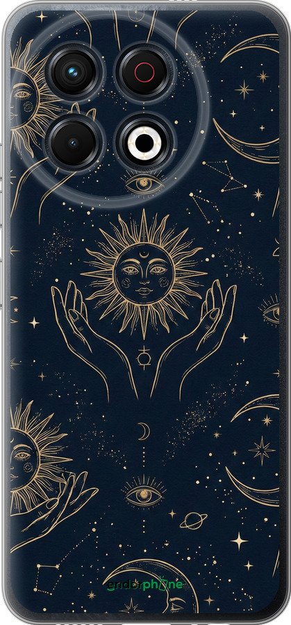 Силиконовый чехол Celestial Harmony: Sun & Moon Gold Mystic Pattern для Tecno Spark 30 Pro 4G - 6778u-3895 изображение 