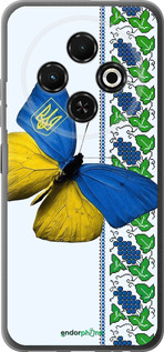 Силіконовий чехол Жовто-блакитний метелик  для Tecno Spark 30C - 1054u-3821 изображение 