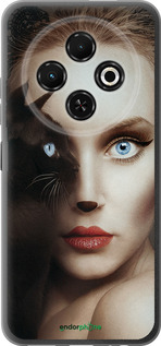 Силиконовый чехол Взгляд женщины и кошки для Tecno Spark 30C - 4041u-3821 изображение 