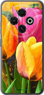 Силиконовый чехол Нарисованные тюльпаны для Tecno Spark 30C - 5990u-3821 изображение 