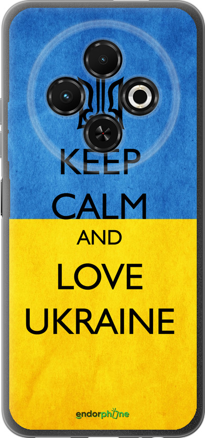 Силиконовый чехол Keep calm and love Ukraine v2 для Tecno Spark 30C - 1114u-3821 изображение 