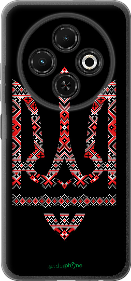 Силіконовий чехол Герб - вишиванка на чорному фоні для Tecno Spark 30C - 1196u-3821 изображение 
