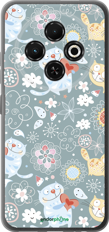 Силиконовый чехол Котята v3 для Tecno Spark 30C - 1223u-3821 изображение 