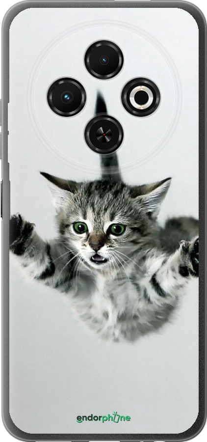 Силиконовый чехол Летящий котёнок для Tecno Spark 30C - 2322u-3821 изображение 