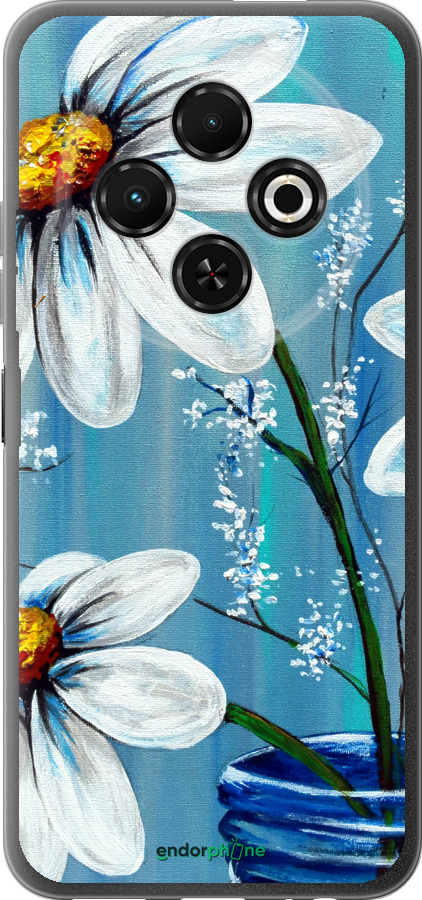 Силиконовый чехол Красивые арт-ромашки для Tecno Spark 30C - 4031u-3821 изображение 