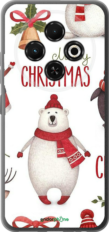 Силиконовый чехол Merry Christmas для Tecno Spark 30C - 4106u-3821 изображение 