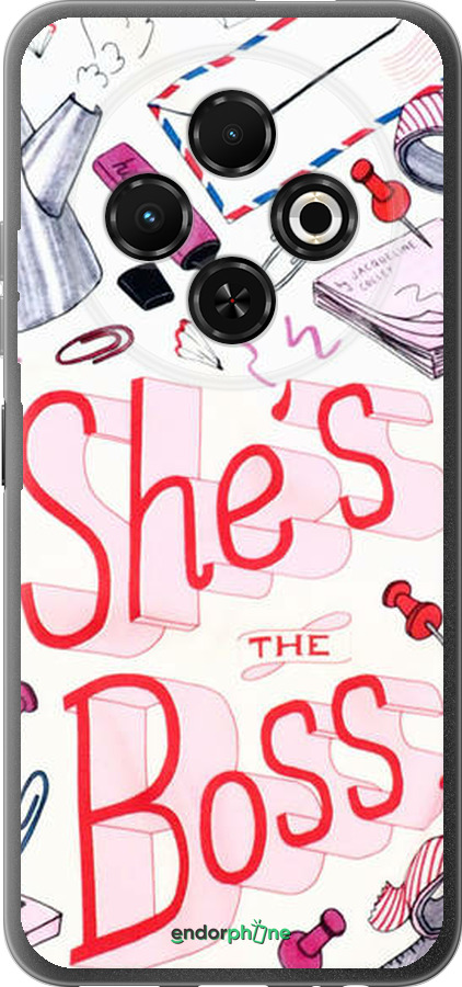 Силиконовый чехол she's the  boss для Tecno Spark 30C - 4254u-3821 изображение 