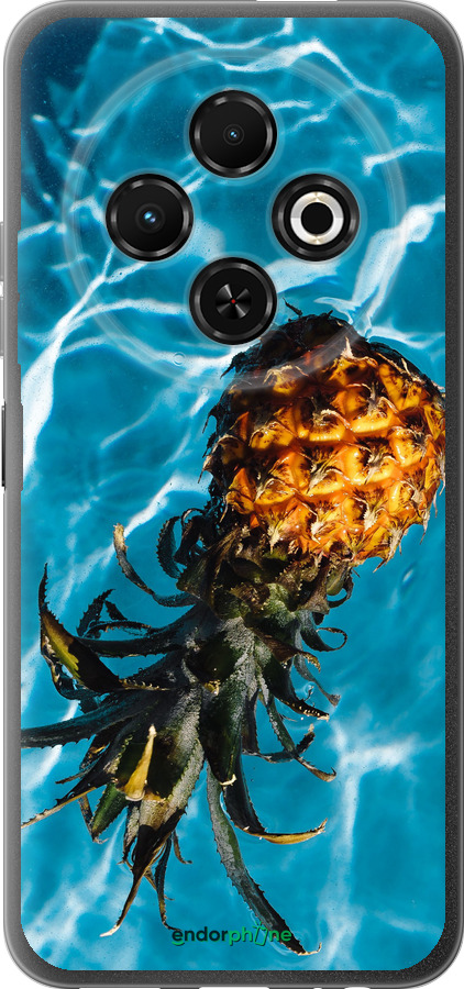 Силіконовий чехол Ананас на воді для Tecno Spark 30C - 4384u-3821 изображение 