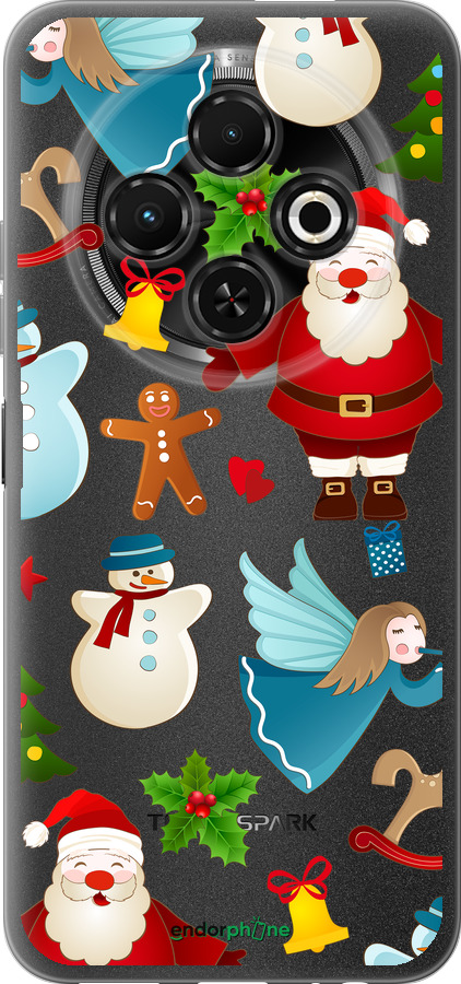 Силиконовый чехол Новогодний 1 для Tecno Spark 30C - 4614u-3821 изображение 