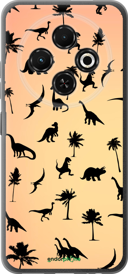 Силиконовый чехол Динозаврики 1 для Tecno Spark 30C - 4772u-3821 изображение 