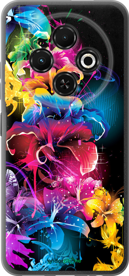 Силіконовий чехол Абстрактні квіти для Tecno Spark 30C - 511u-3821 изображение 