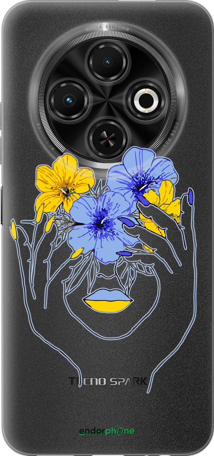 Силиконовый чехол Девушка v4 для Tecno Spark 30C - 5276u-3821 изображение 